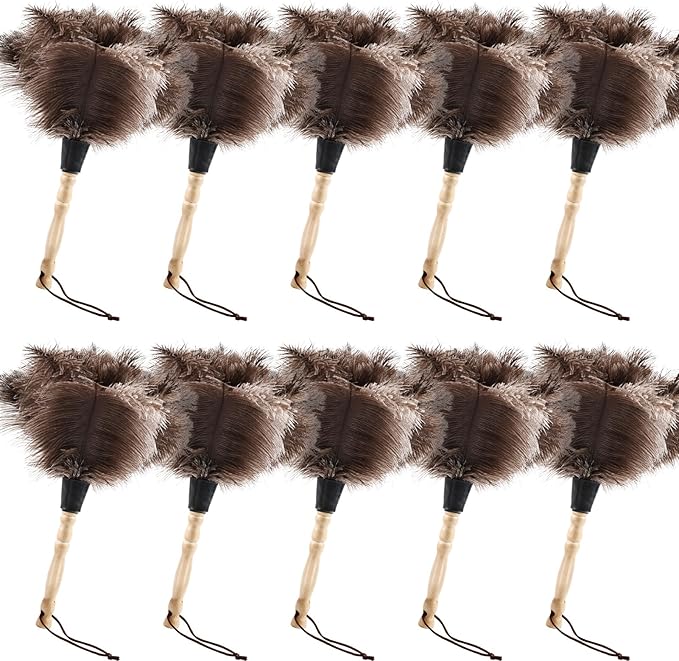 Ostrich Feather Duster 14" Natural Handheld Reusable Feathers Dusters by FeelFunFeather