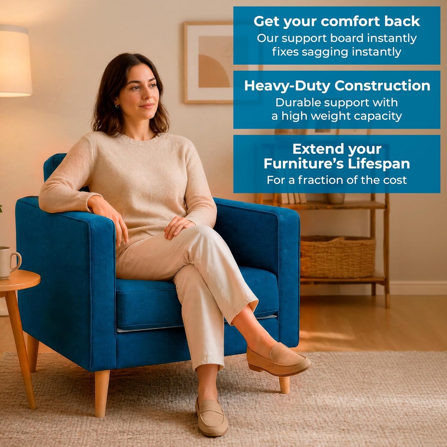Heavy Duty Chair Cushion Support for Sagging Cushions (17x22) Engineered Wood Chair Seat Support for Sagging Seat, Under Foam Firming Boards for Recliner and Armchair Saver Stiffener Reinforcement