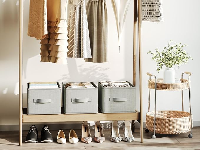 3 Pack Fabric Storage Bins for Shelves | 16.25x12x10in Closet Storage Baskets | - Image 8