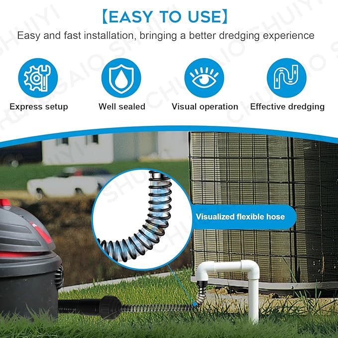 AC Drain Line Cleaner；AC Drain Line Cleaner Adapter Evacuates & Unclog AC Drain - Image 3