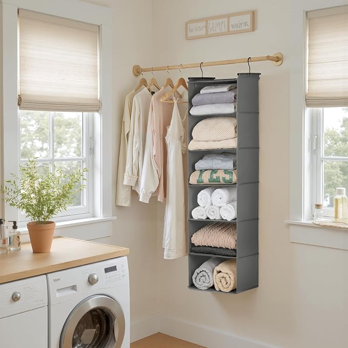 GRANNY SAYS 6 Shelf Hanging Closet Organizers and Storage, Collapsible Closet - Image 8