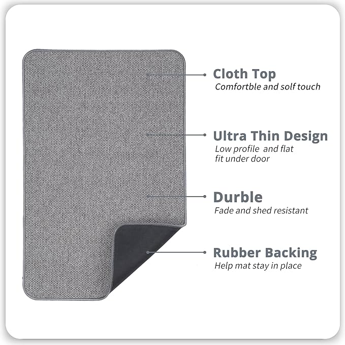 Bath Mat, Ultra Thin Bathroom Rugs, Rubber Bath Mats - Image 3