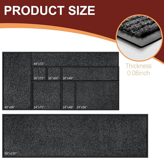 Vicwe Indoor Outdoor Door Mat, Non-Slip Washable Doormats Entrance Mats - Image 8