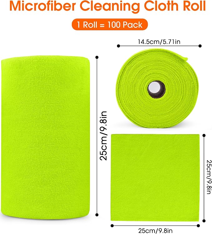 Roll of Microfiber Cleaning Cloth –100 Pack, Tear Away Microfiber Towels - Image 8