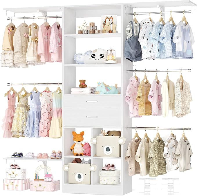 5FT Small Closet System, Baby Closet Organizer System by Besiost