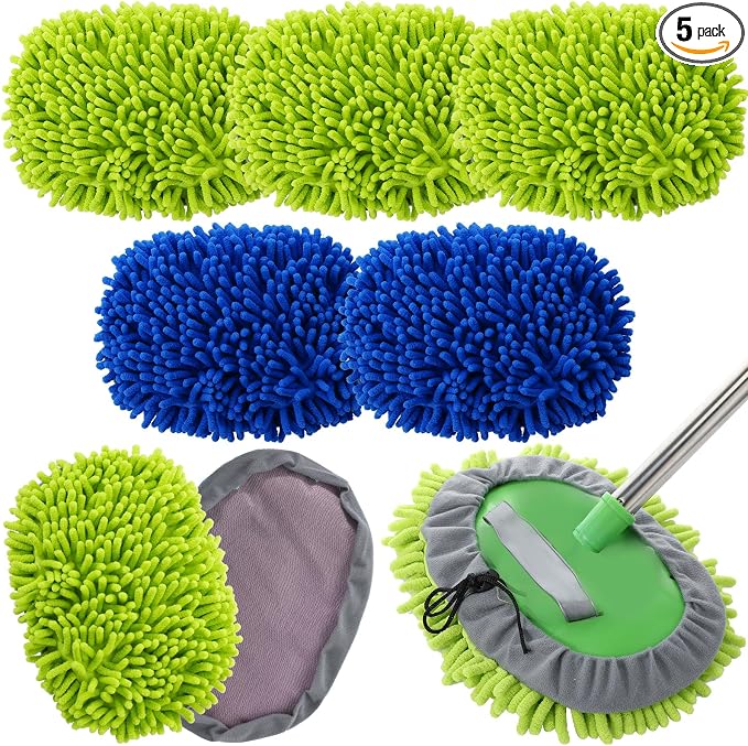 Layhit 5 Pcs Car Wash Mitt Set, Brush Not Included, Microfiber Mitt Cleaning by ShungLan