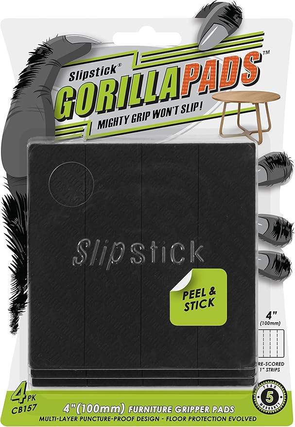 Slipstick GorillaPads Non Slip Furniture Pads/Gripper Feet Floor Protectors by Slipstick