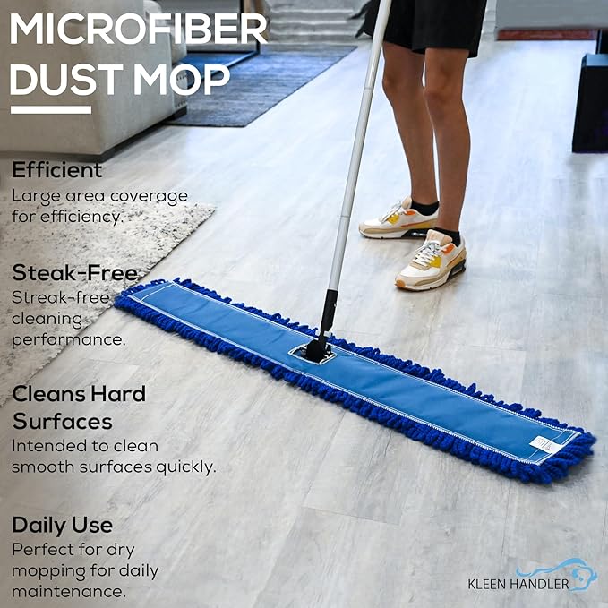 Kleen Handler 48 inch Microfiber Dust Mop | 12 Pack, Extra Large Washable - Image 5