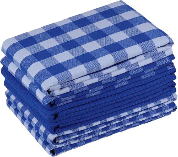 Kitchen Towels Set of 6 Soft Premium Cotton Highly Absorbent Dish Towels 18x28 by Gratico