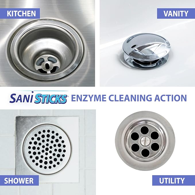 SANI 360° Sani Sticks Drain Cleaner and Deodorizer, Eliminate Odors, Prevent - Image 5