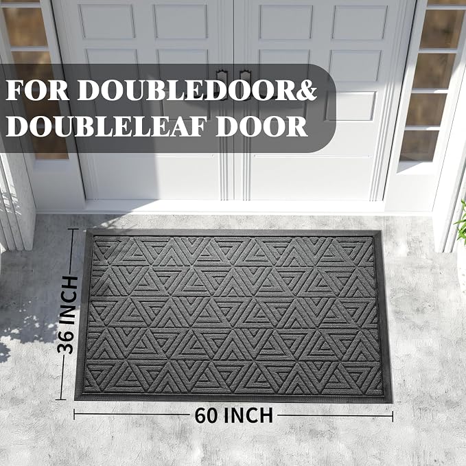 Yimobra Extra Large Door Mat 60x32, All-Weather Waterproof Non-Slip Welcome - Image 2