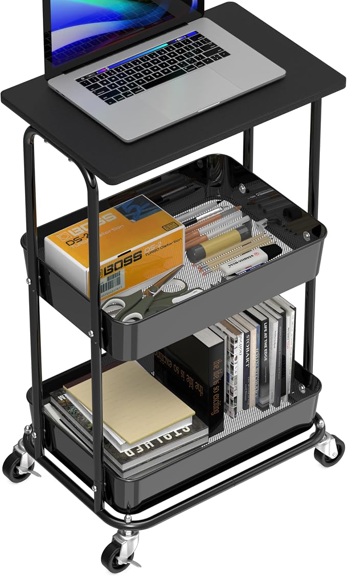 Simple Houseware 2-Tier Rolling Utility Cart - Image 4