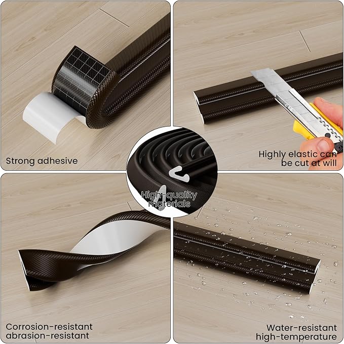 V Shape Foam Weather Stripping Door Frame Seal Strip 2Pcs×26FT Brown, Draft - Image 3