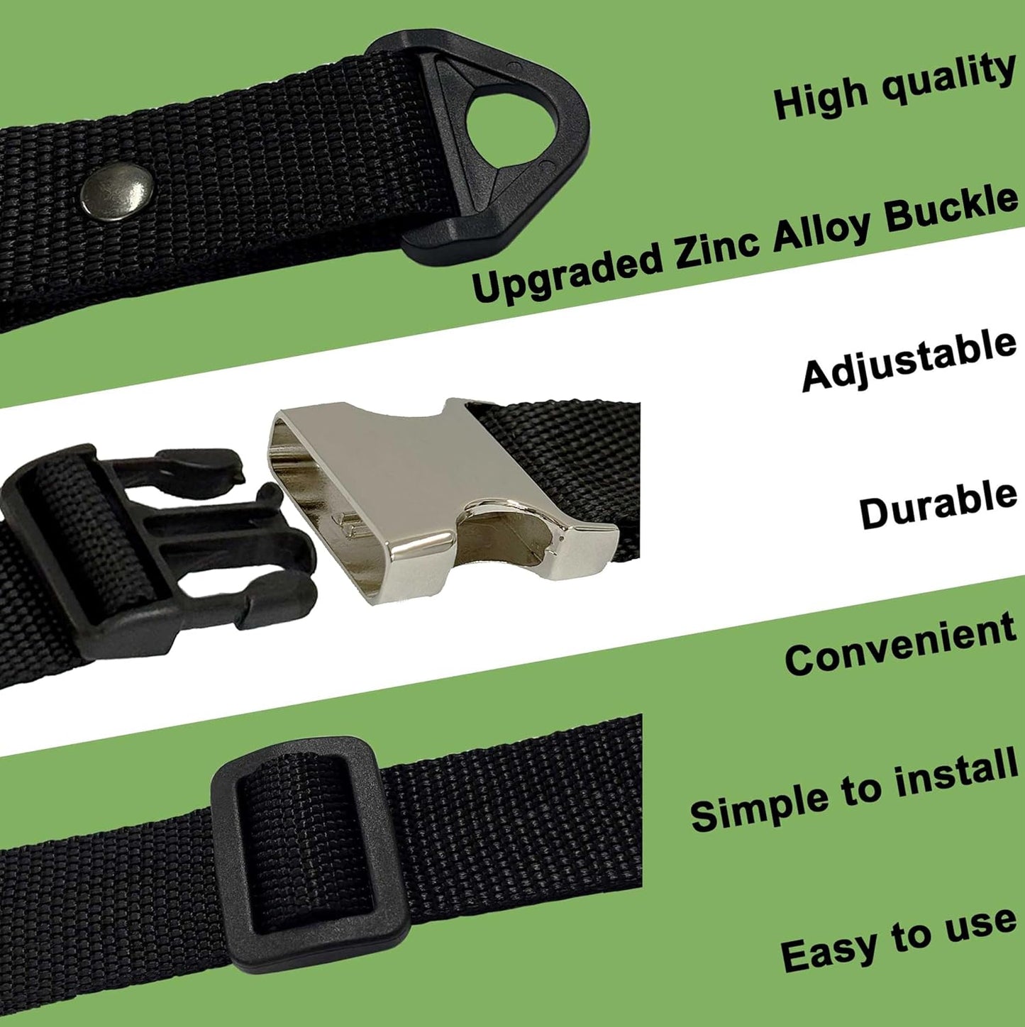 Metal Buckle Trash Can Lid Lock, Adjustable Strap Use for Locking Outdoor Waste Bin, Animals Proof Straps for Securing Garbage Can, 2 Pack