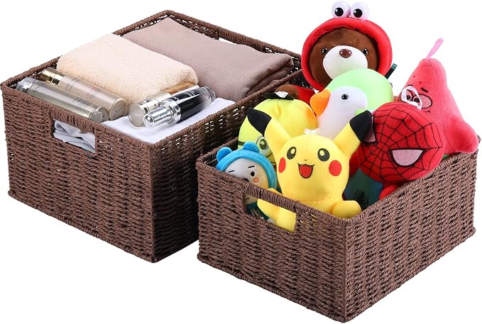 HOONEX Large Woven Storage Baskets, Paper Rope - Image 6