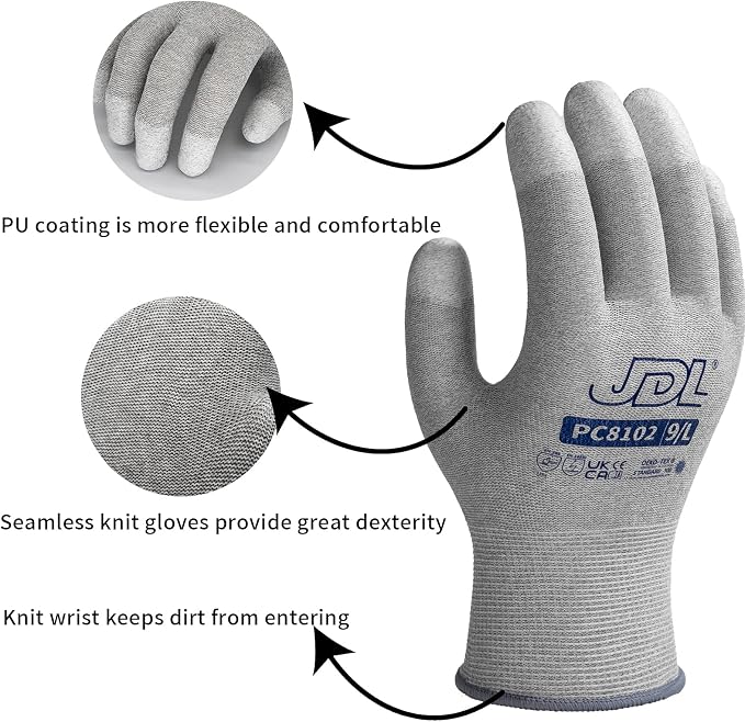 JDL ESD Work Gloves, Anti-Static Gloves - Image 2
