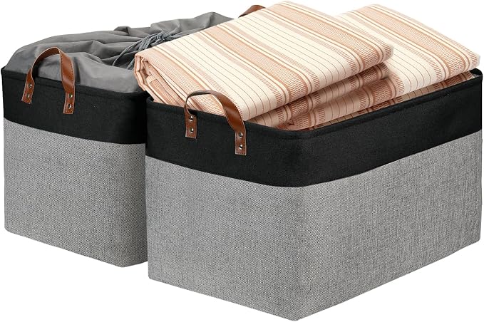 DULLEMELO Extra Large Storage Basket 22X15, 70L Foldable Fabric Toys Baskets by DULLEMELO