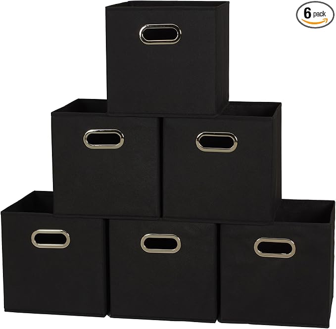 Household Essentials 80-1 Foldable Fabric Storage Bins | Set of 6 Cubby Cubes by HouseholdEssentials
