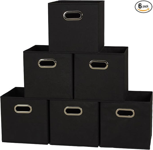 Household Essentials 80-1 Foldable Fabric Storage Bins | Set of 6 Cubby Cubes by HouseholdEssentials