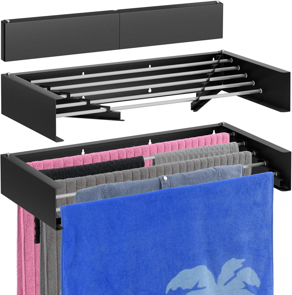 Bartnelli Wall Mounted Clothes Drying Rack for Laundry | Collapsible Clothing...