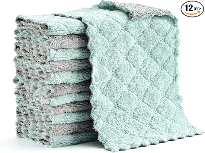 Hypermotion Microfiber Cleaning Cloth, Kitchen Towels, Double-Sided Microfiber by Hypermotion