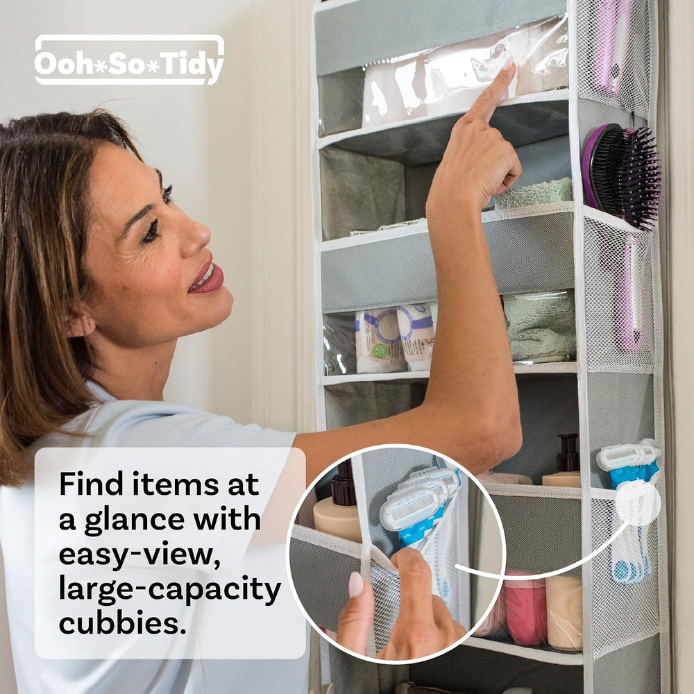 Ooh So Tidy 5-Tier Over Door Hanging Organizer, Grey