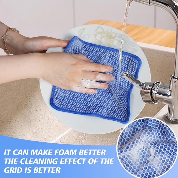 KinHwa Kitchen Washcloths for Dishes Absorbent Microfiber Dish Cloths Quick Dry - Image 4