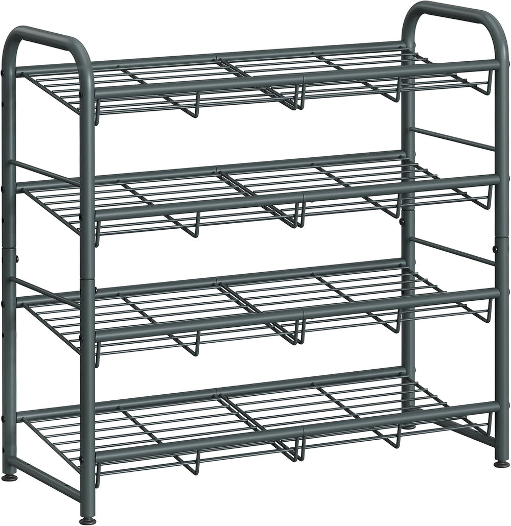 SONGMICS 4-Tier Stackable Metal Shoe Rack, Holds Up to 16 Pairs of Shoes