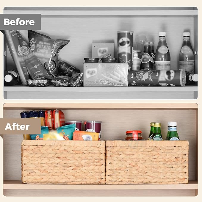 Set of 2 Wicker Shelf Storage Baskets - Image 7