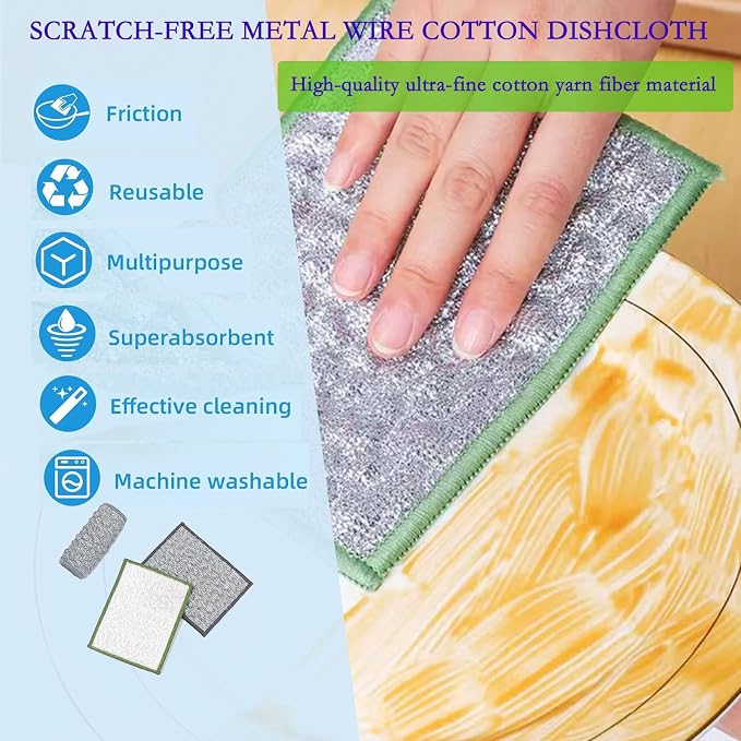 New Scratch-Resistant Multi-Functional Metal Wire Dish Cloth, Double-Sided - Image 5