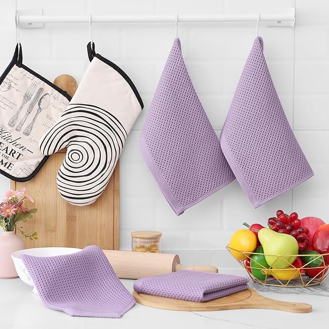 Homaxy 100% Cotton Waffle Weave Kitchen Dish Cloths, Ultra Soft Absorbent Quick - Image 6