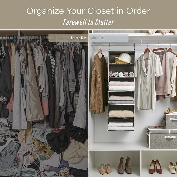 StorageWorks 6-Shelf Jumbo Closet Organizers, Two 3-Shelf Separable Hanging - Image 6