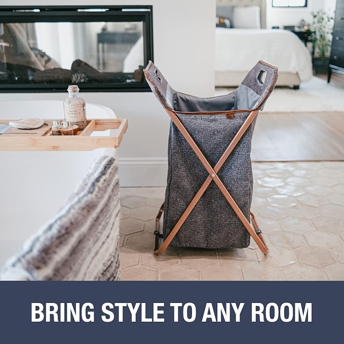 CleverMade Collapsible Laundry Hamper X-Frame Laundry Basket - Image 6