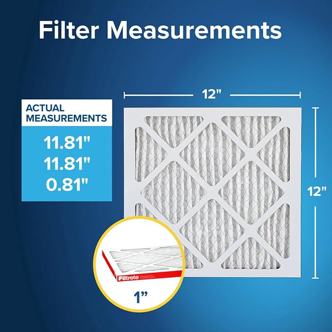 Filtrete 12x12x1 AC Furnace Air Filter, MERV 11, MPR 1000, Micro Allergen - Image 2