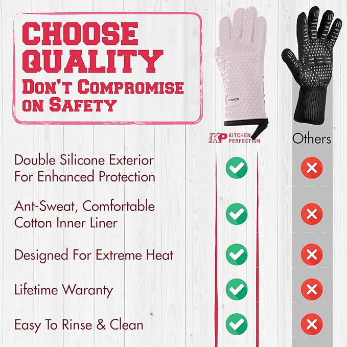 KITCHEN PERFECTION XL Silicone Smoker Oven Gloves - Image 8
