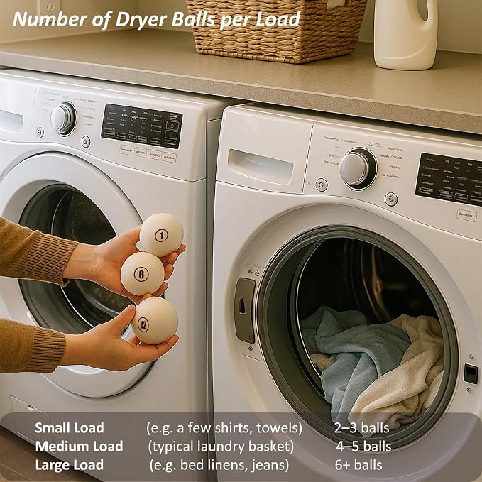 Sheep Wool Dryer Balls 6 Pack L Premium Natural Fabric Softener, Reusable - Image 5