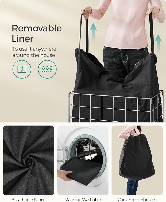 SONGMICS 29 Gal. Laundry Basket, Laundry Hamper, Collapsible Clothes Hamper - Image 6