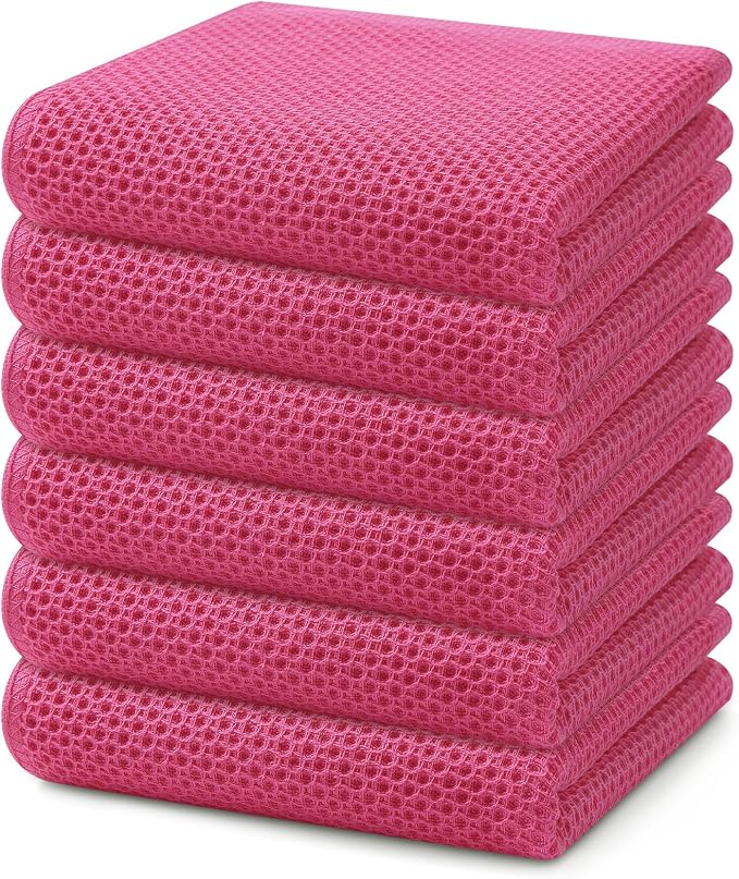 Homaxy 100% Cotton Waffle Weave Kitchen Dish Towels, Ultra Soft Absorbent Quick by Homaxy