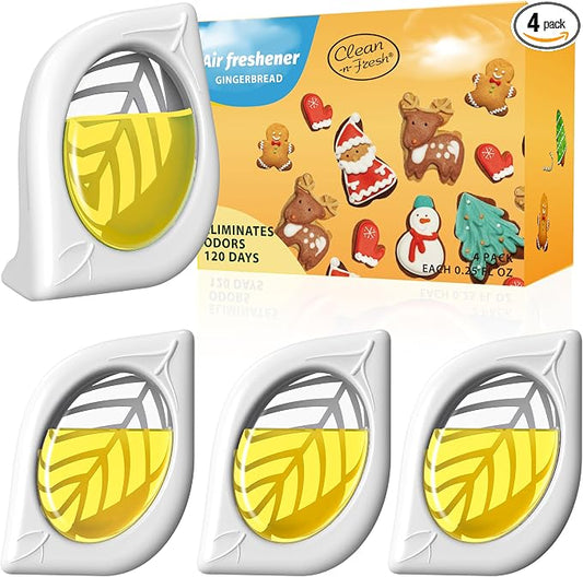 Air Freshener for Home, 4 Pack, Gingerbread, Odor Eliminator for Small Area by Clean-n-Fresh