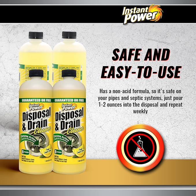Instant Power Disposal and Drain Cleaner – Liquid Enzyme Clog Remover, Cleans - Image 4