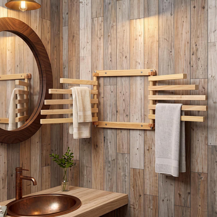 Novabright 1 Pcs Wood Foldable Wall Mounted Drying Rack, Original