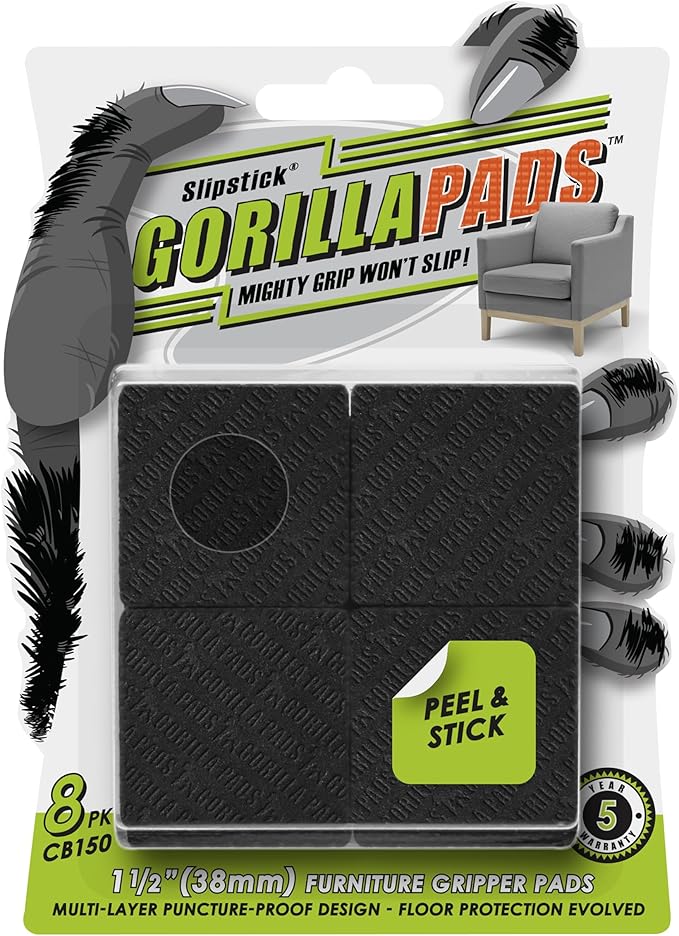 Slipstick GorillaPads CB150 Non Slip Furniture Pads/Rubber Grips Self Adhesive by Slipstick