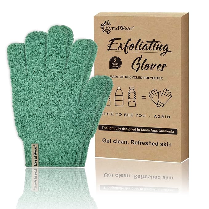 Evridwear Exfoliating Recycled Yarn Eco-Friendly Bath Gloves by Evridwear