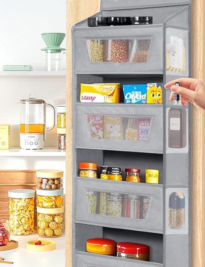 Meolsaek Over the Door Organizer, 46lbs Load and Anti-Tilt Design，5 Tier Behind - Image 7