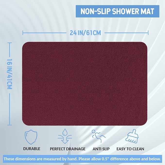 Non-Slip Bathtub Mat, 2 Pack Anti Slip Shower Mat, Fast Drying Bathtub Mats - Image 2