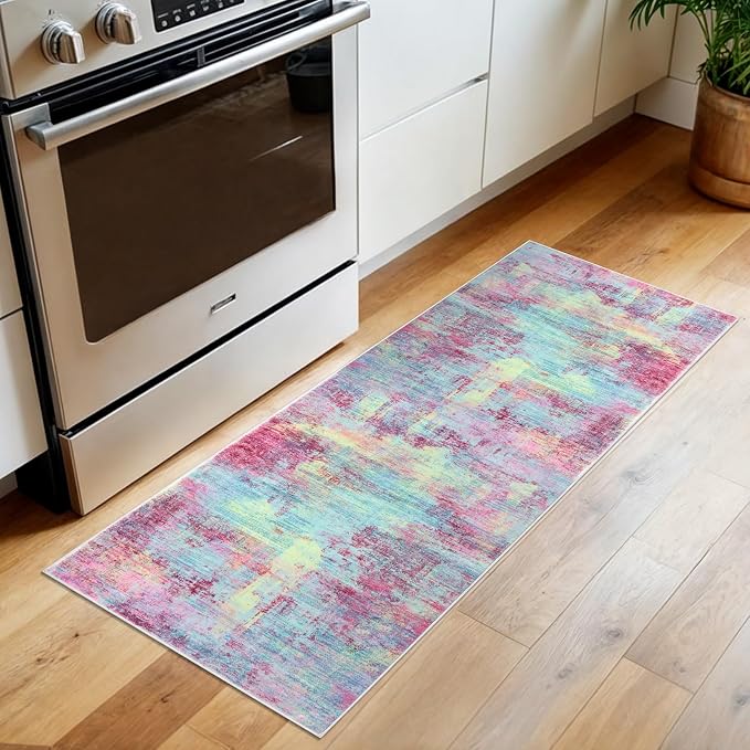 IOHOUZE Abstract Runner Rug 2x5 Ft Washable Runners - Image 2
