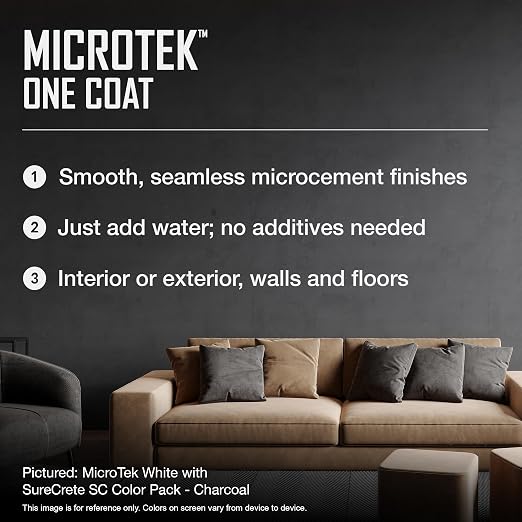 SureCrete MicroTek One Coat | White | 40 lb Bag | Microcement Overlay - Image 3