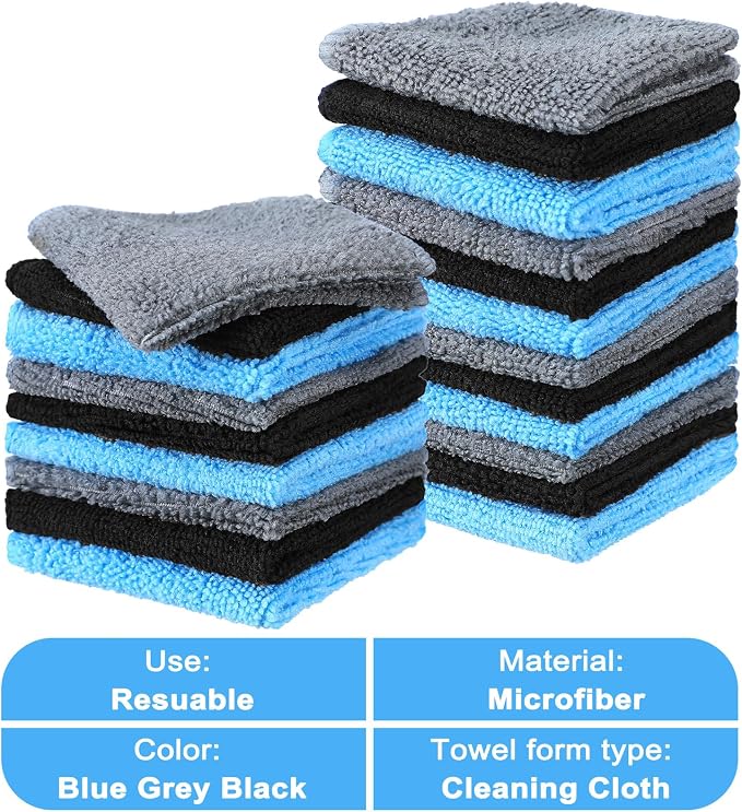 Tanlade Microfiber Cleaning Cloth 6"x6" Cleaning Rags Reasonable Kitchen Towels - Image 3