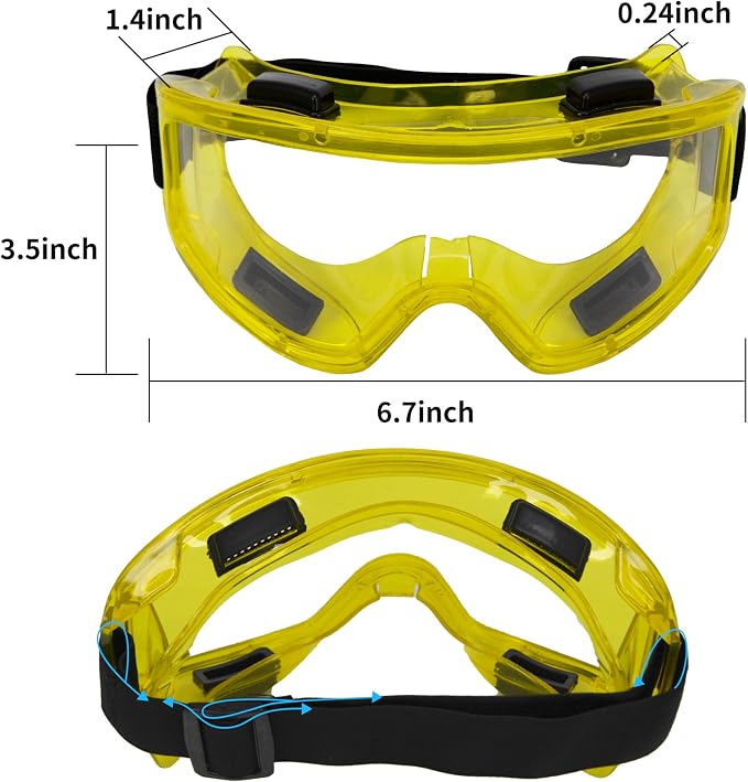 6 Pack Safety Goggles, ANSI Z87.1 Anti-Fog Lab Goggles, Adjustable Protective - Image 6