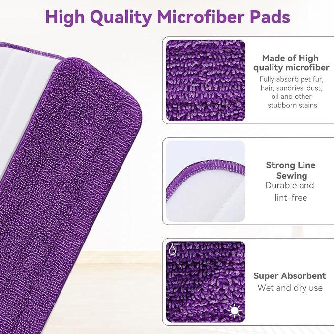 16.5 inch Microfiber Mop Pads for Rubbermaid Reveal Spray Mop and Any 16.5" - Image 2